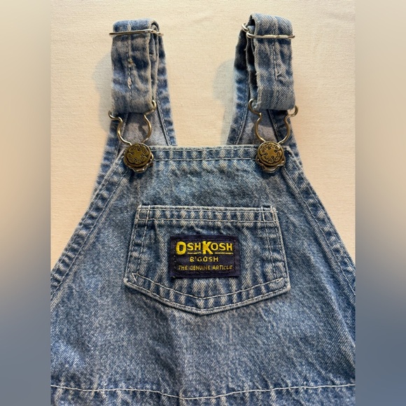 Oshkosh B'Gosh VTG Denim Jean Overall Light Wash Size 24 Months - Picture 3 of 8